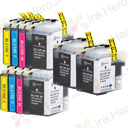 Pack de 10 Brother LC10E cartouches d'encre super haut capacité compatibles