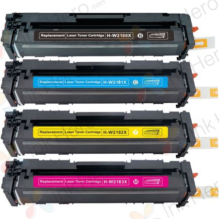 Pack de 4 HP 218X cartouches de toner haute capacit� compatibles
