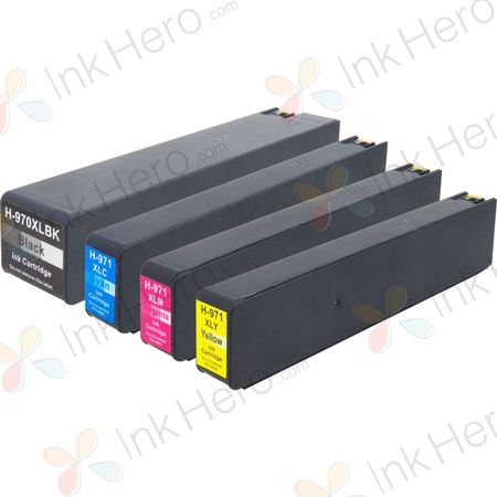 Pack de 4 HP 970XL & 971XL cartouches d'encre remanufacturées haute capacité