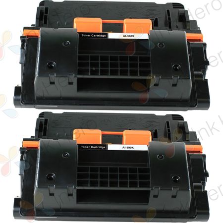 Pack de 2 HP 90X cartouche de toner noir remanufacturée haute capacité (CE390X)
