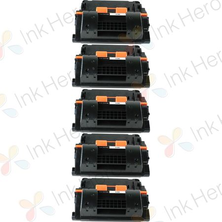 Pack de 5 HP 90X cartouche de toner noir remanufacturée haute capacité (CE390X)