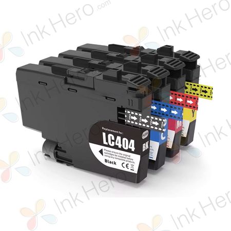 Pack de 4 Brother LC404 XL cartouches d'encre compatibles