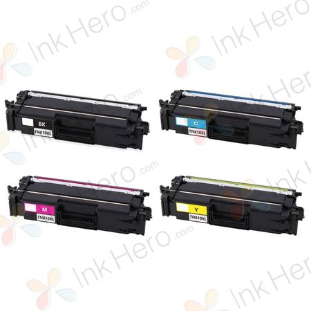 Pack de 4 Cartouches de toner compatibles haute capacité Brother TN810 XL