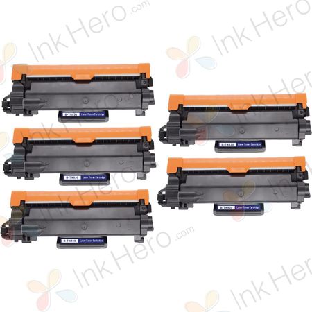 Pack de 5 Brother TN830 cartouche de toner noir compatible