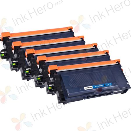 Pack de 5 Brother TN920XL cartouche de toner haute capacité noir compatible