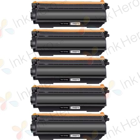 Pack de 5 Cartouches de toner compatibles haute capacité Canon 071H Noir (5646C001)