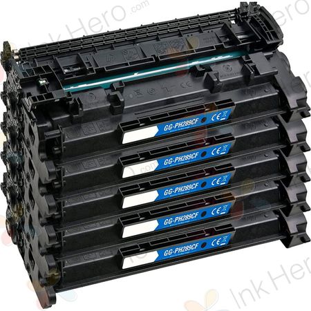 Pack de 5 HP 89A cartouche de toner noir compatible (CF289A)