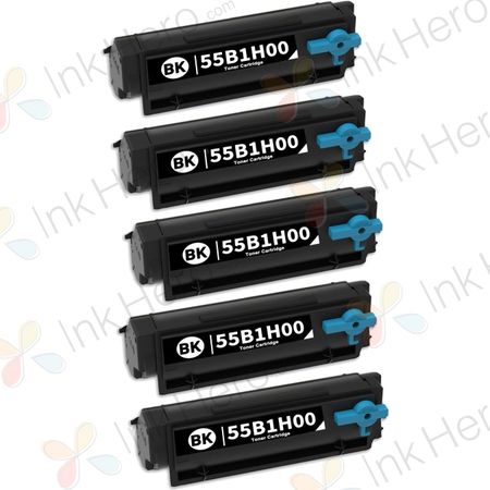 Pack de 5 Lexmark 55B1H00 cartouche de toner haute capacité noir compatible