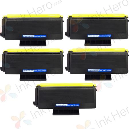 Pack de 5 Brother TN650 cartouche de toner noir compatible haute capacité (remplace TN620)