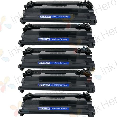 Pack de 5 HP 26X cartouche de toner noir compatible haute capacité (CF226X)