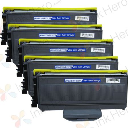 Pack de 5 Brother TN360 toners compatibles