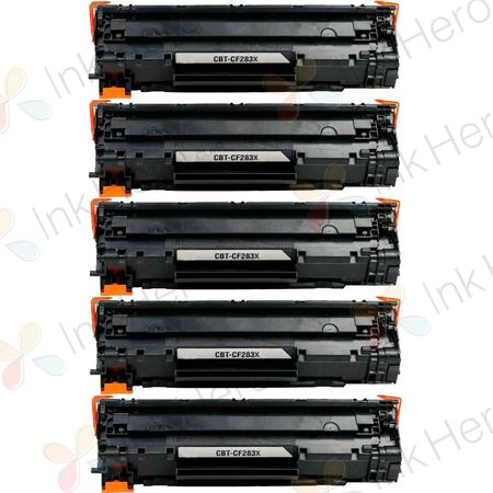 Pack de 5 HP 83X cartouche de toner compatible noir haute capacité (CF283X)