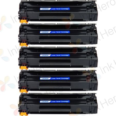 Pack de 5 HP 85A cartouche de toner noir jumbo compatible (CE285A)