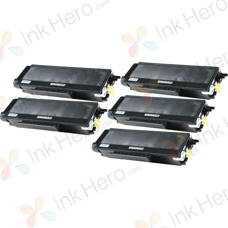 Pack de 5 Brother TN580 cartouche de toner noir compatible haute capacité (remplace TN550)