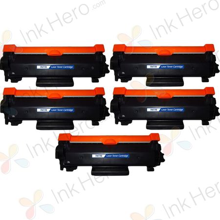 Pack de 5 Brother TN770 cartouche de toner noir compatible super haute capacité