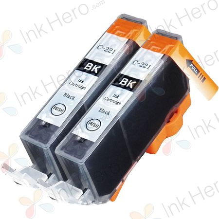 Pack de 2 Canon CLI-221BK cartouches d'encre noir compatible (2946B001)