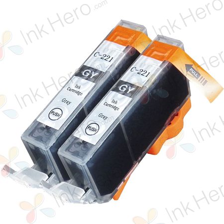 Pack de 2 Canon CLI-221GY cartouches d'encre compatibles gris (2950B001)