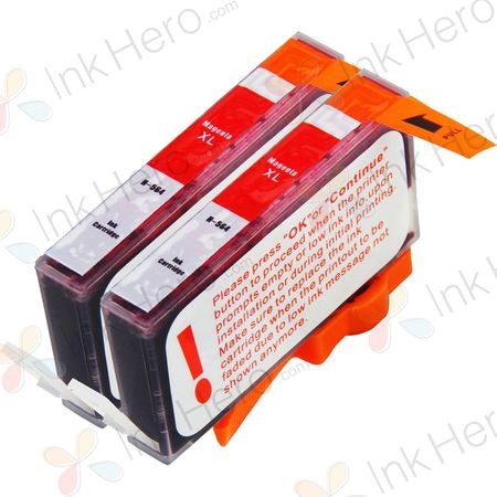 Pack de 2 HP 564XL cartouches d'encre remanufacturée magenta haute capacité (CN686WN)