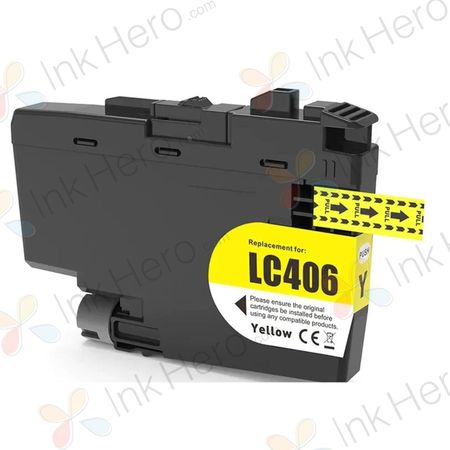 Brother LC406 XL cartouche d'encre jaune haute capacité compatible