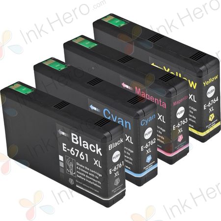 Pack de 4 Epson 676XL cartouches d'encre remanufacturées haute capacité